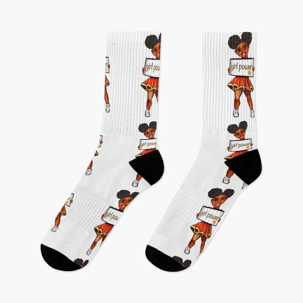 Item preview, Girl power black anime manga girl cheerleader with Afro hair in puffs, brown eyes and dark brown skin side profile. Hair love ! designed and sold by Artonmytee.