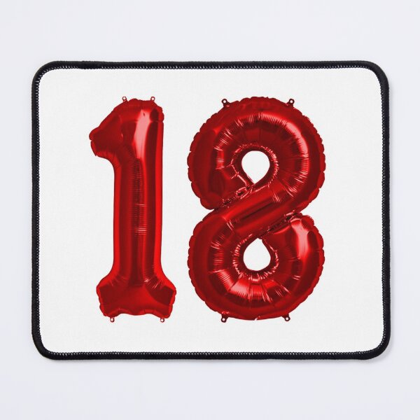 Item preview, Bright Red 18th Birthday Metallic Helium Balloons Numbers designed and sold by Birthdates.