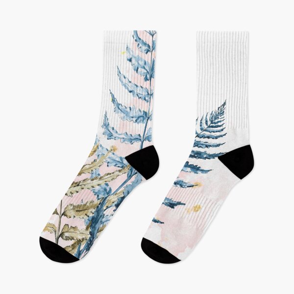 Item preview, Watercolor Blue and Gold Ferns designed and sold by MaxnGeorge.