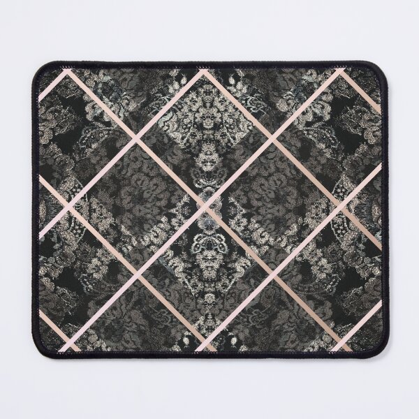 Item preview, Chic Black Rosegold Minimal Geometric Floral Lace Pattern designed and sold by LaceySkies.