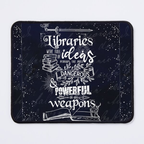 Libraries Were Full of Ideas - Navy and White ToG Quote Mouse Pad