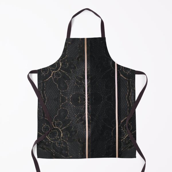 Item preview, Chic Black Gold Minimal Geometric Floral Lace Pattern designed and sold by LaceySkies.