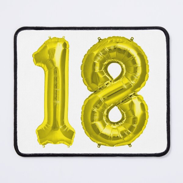 Item preview, Yellow Gold 18th Birthday Metallic Helium Balloons Numbers designed and sold by Birthdates.