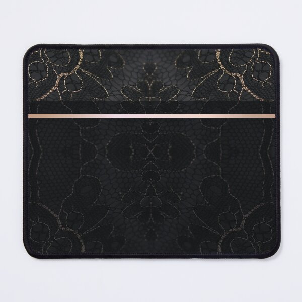 Item preview, Chic Black Gold Minimal Geometric Floral Lace Pattern  designed and sold by LaceySkies.