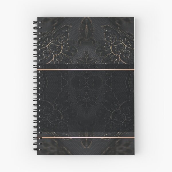 Item preview, Chic Black Gold Minimal Geometric Floral Lace Pattern designed and sold by LaceySkies.