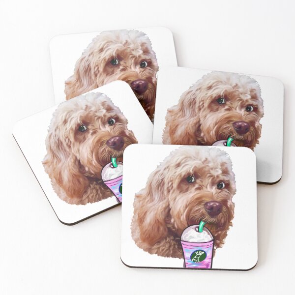 Item preview, Cavapoo Cavoodle puppy dog iced coffee  - funny cute cavalier king charles spaniel poodle, puppy love designed and sold by Artonmytee.