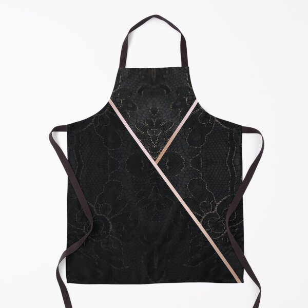 Item preview, Chic Black Gold Minimal Geometric Floral Lace Pattern designed and sold by LaceySkies.