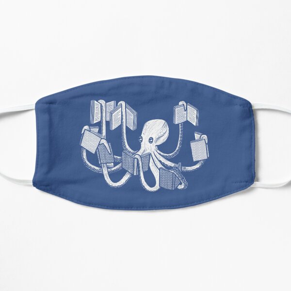 Armed With Knowledge (dark blue version) Flat Mask