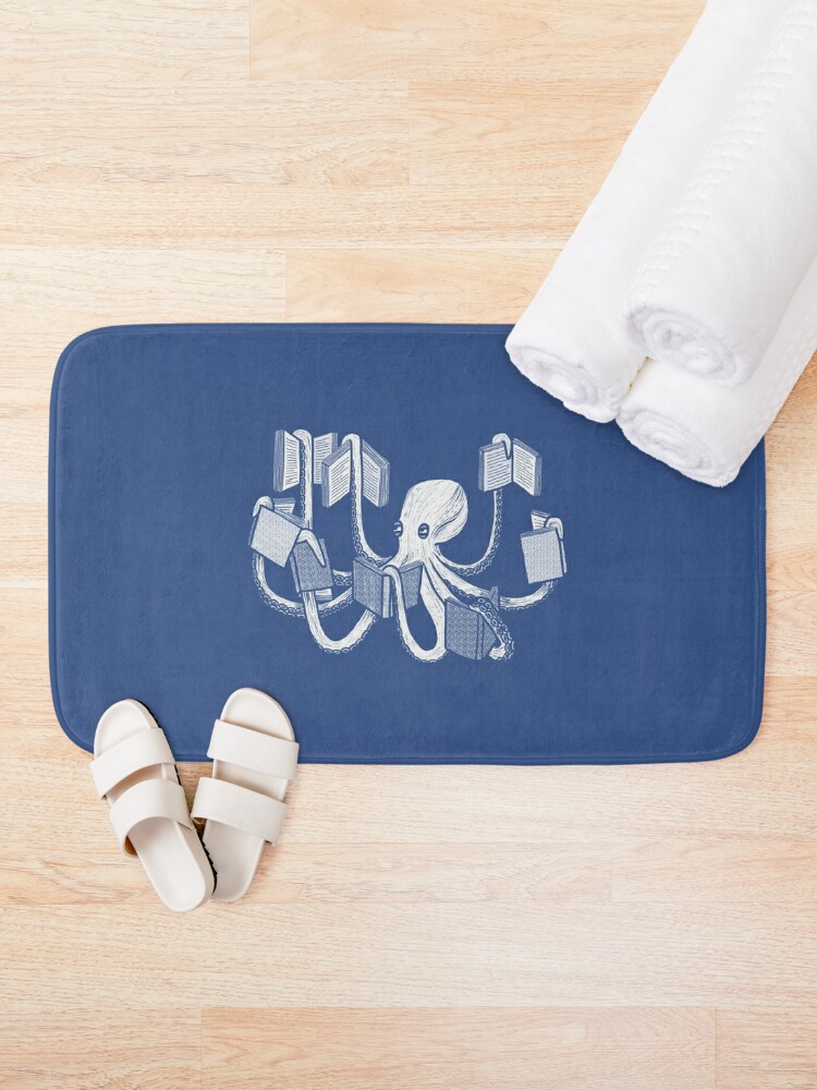 Alternate view of Armed With Knowledge (dark blue version) Bath Mat