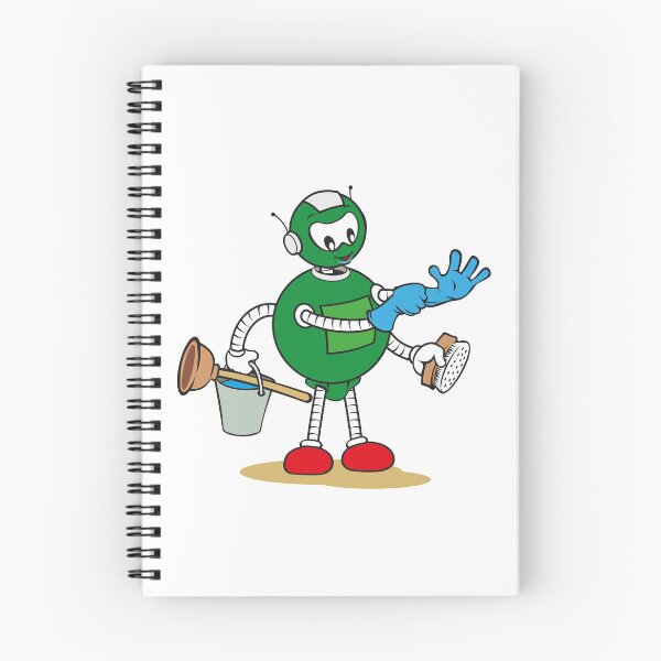 Item preview, Illustration of a robot mascot character of general services and holding cleaning supplies, ideal for field training and internal designed and sold by LucianoCosmo.