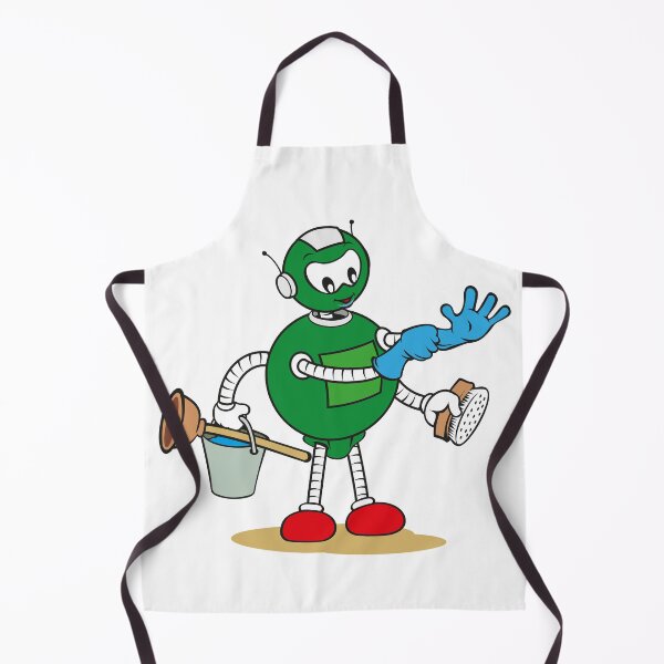 Item preview, Illustration of a robot mascot character of general services and holding cleaning supplies, ideal for field training and internal designed and sold by LucianoCosmo.