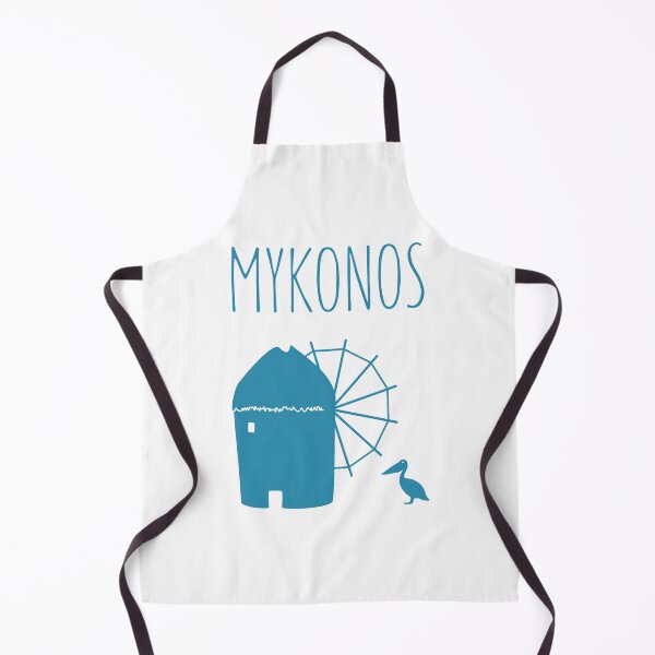 Item preview, Mykonos, Greece: Iconic Windmill & Petros the Pelican designed and sold by Happy Puppy Print On Demand.