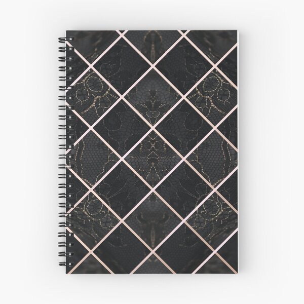 Item preview, Chic Black Rosegold Minimal Geometric Floral Lace Pattern designed and sold by LaceySkies.