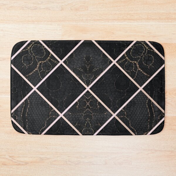 Item preview, Chic Black Rosegold Minimal Geometric Floral Lace Pattern  designed and sold by LaceySkies.