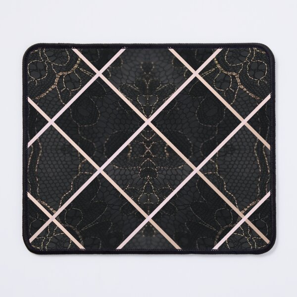 Item preview, Chic Black Rosegold Minimal Geometric Floral Lace Pattern  designed and sold by LaceySkies.