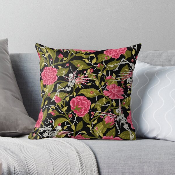 Death of Summer (pink and black) Throw Pillow