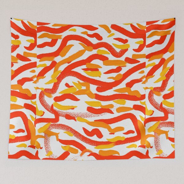 Item preview, Yellow Red Orange Colorful Bright Oil Paint Painting Abstract Art   designed and sold by hopecope.