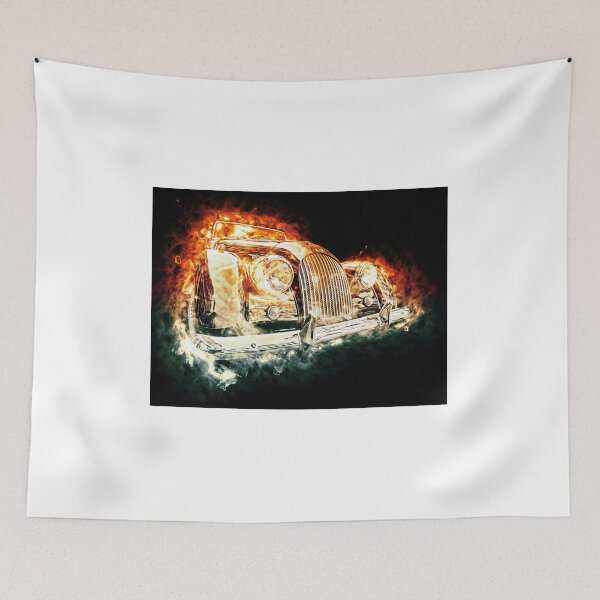 Item preview, Drawn vehicle, similar to a sports retro car in flames designed and sold by Sergieiev.