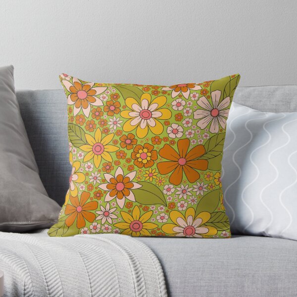 Orange flower outlet pillow