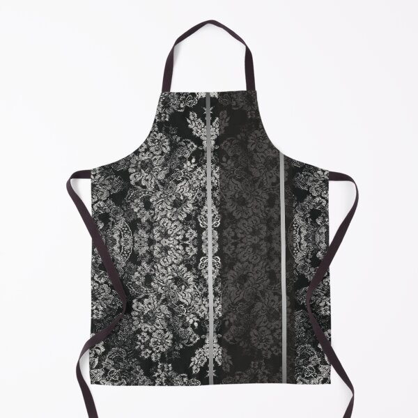 Item preview, Chic Black Silver Minimal Geometric Floral Lace Pattern designed and sold by LaceySkies.