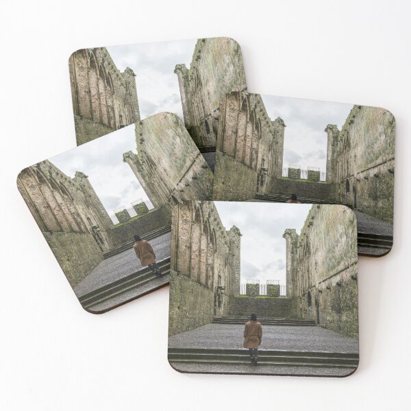 Item preview, A woman exploring the interior of The Rock of Cashel, also known as Cashel of the Kings and St. Patrick's Rock, is a historic site located at Cashel, County Tipperary, Ireland designed and sold by AlbertMi.