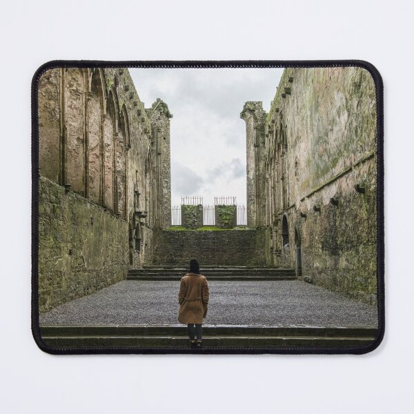 Item preview, A woman exploring the interior of The Rock of Cashel, also known as Cashel of the Kings and St. Patrick's Rock, is a historic site located at Cashel, County Tipperary, Ireland designed and sold by AlbertMi.