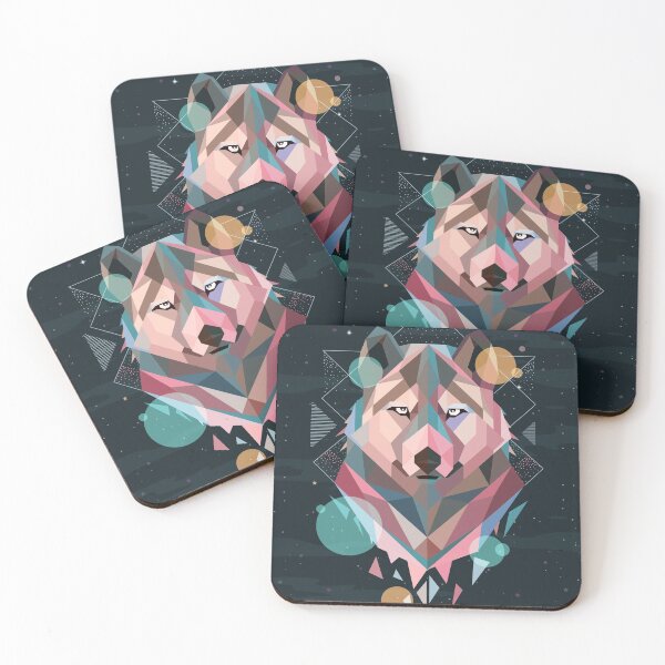 Item preview, Artistic colorful geometric dog designed and sold by urban-color.