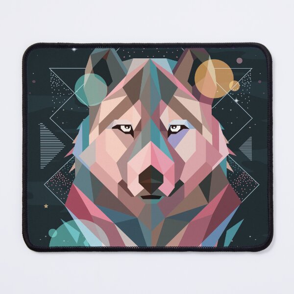 Item preview, Artistic colorful geometric dog designed and sold by urban-color.