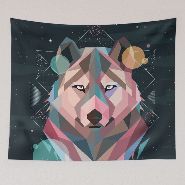Item preview, Artistic colorful geometric dog designed and sold by urban-color.