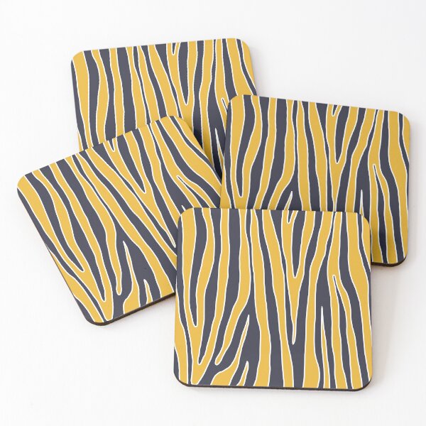 Item preview, Modern design, zebra pattern, navy blue, mustard yellow, white designed and sold by Svitac.