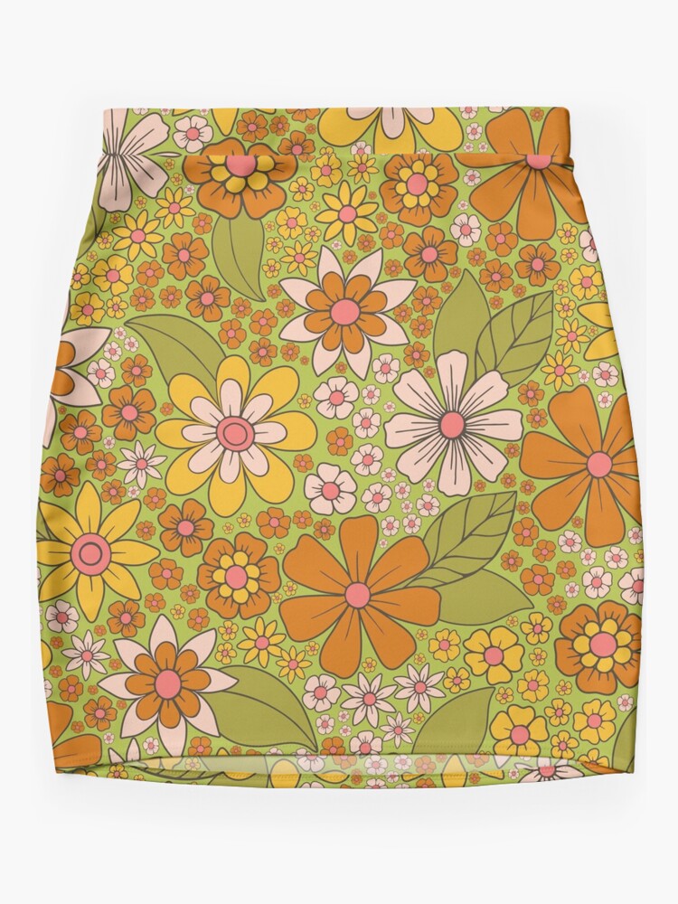 Floral mini on sale skirt 1960s photos