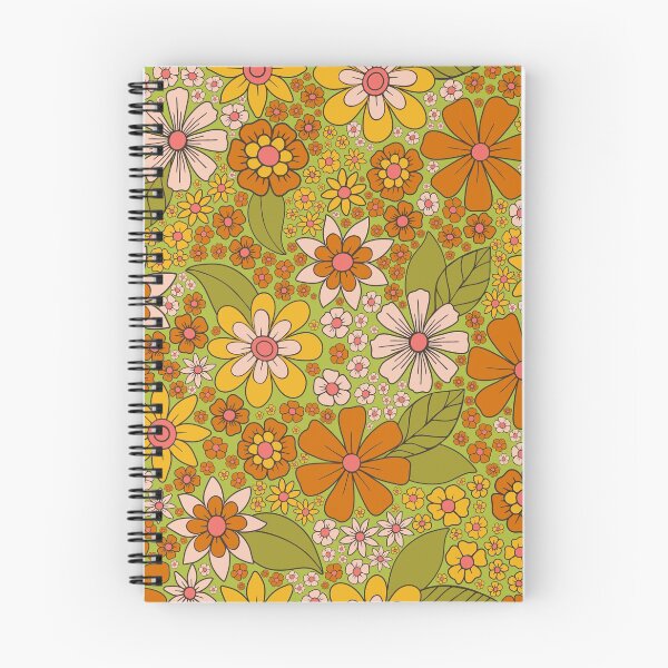 Item preview, 1960s, 1970s Retro Floral in Green, Pink & Orange - Flower Power designed and sold by somecallmebeth.