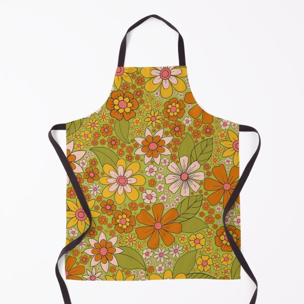 Item preview, 1960s, 1970s Retro Floral in Green, Pink & Orange - Flower Power designed and sold by somecallmebeth.