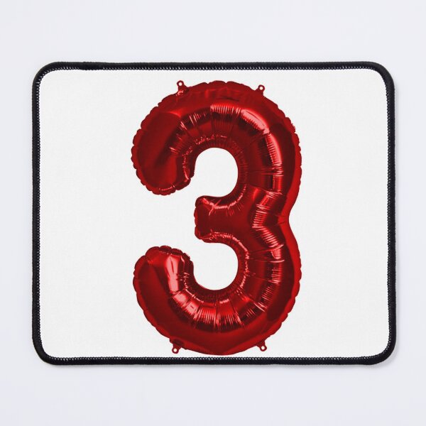 Item preview, Three Number 3 Metallic Red Mylar Foil Helium Balloon for Three Year Old Toddler  designed and sold by Birthdates.