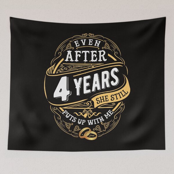 Item preview, Funny Wedding Anniversary Gift 4 years Wedding Marriage Gift Essential T-Shirt designed and sold by Dee Lim.