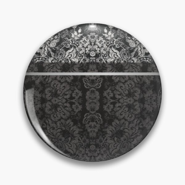 Aperçu de l'œuvre Chic Black Silver Minimal Geometric Floral Lace Pattern créée et vendue par LaceySkies.