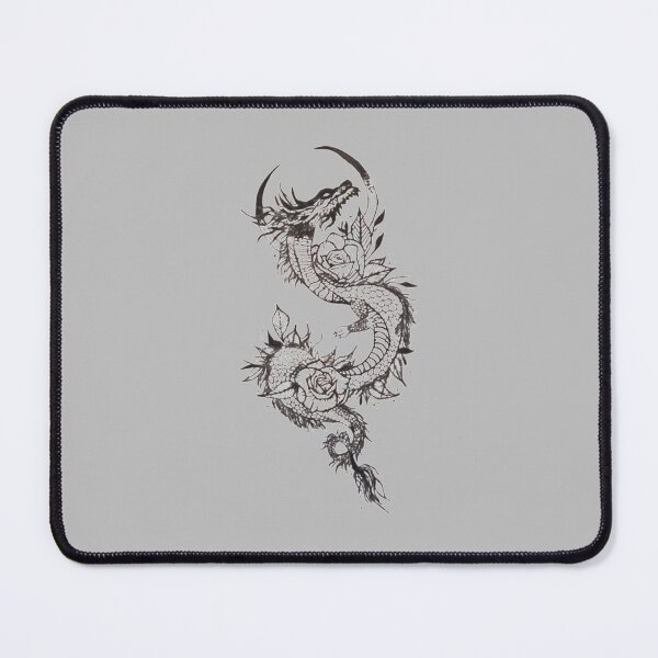 Item preview, Black and White Snake Dragon with Flowers designed and sold by diamondmilk.