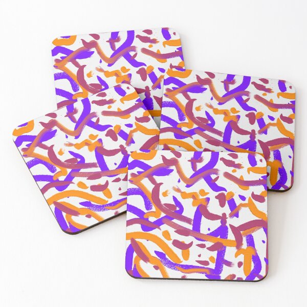 Item preview, Purple Fuchsia Orange Colorful Party Confetti Abstract Art Brush Strokes designed and sold by hopecope.