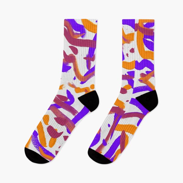 Item preview, Purple Fuchsia Orange Colorful Party Confetti Abstract Art Brush Strokes designed and sold by hopecope.