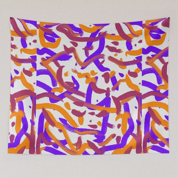 Item preview, Purple Fuchsia Orange Colorful Party Confetti Abstract Art Brush Strokes designed and sold by hopecope.