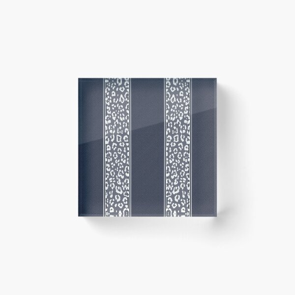 Item preview, Geopard, animal print, vertical stripes, stitched, navy blue, white  designed and sold by Svitac.