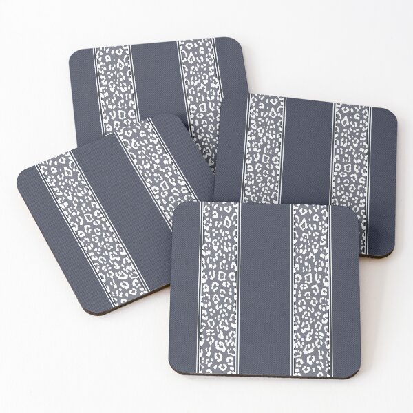 Item preview, Geopard, animal print, vertical stripes, stitched, navy blue, white  designed and sold by Svitac.