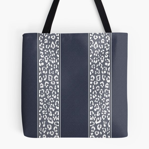 Item preview, Geopard, animal print, vertical stripes, stitched, navy blue, white  designed and sold by Svitac.