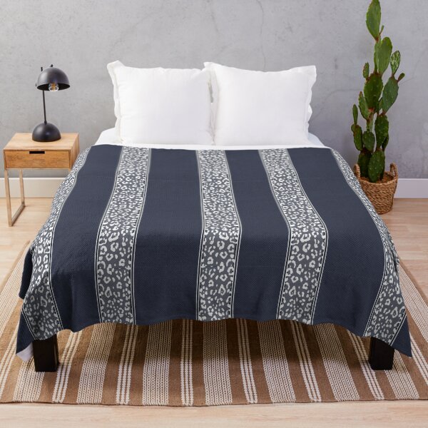 Item preview, Geopard, animal print, vertical stripes, stitched, navy blue, white  designed and sold by Svitac.