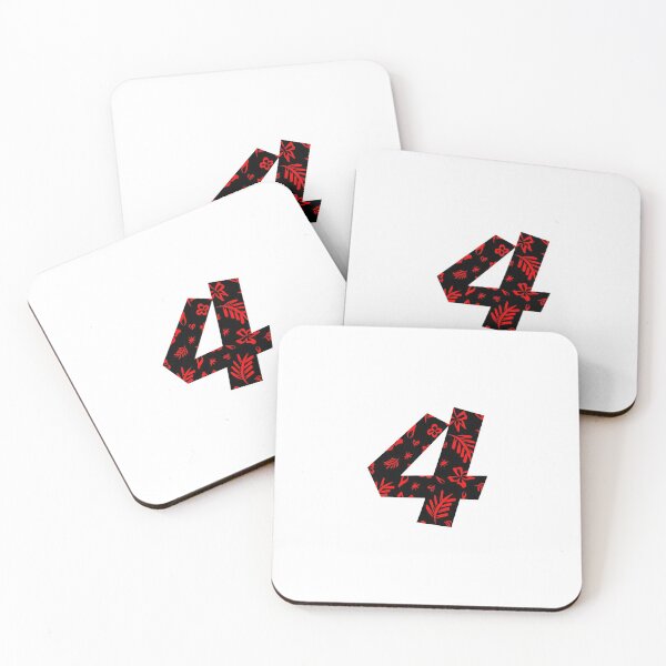 Item preview, Digit 4 (four) with floral pattern designed and sold by ns-dot-design.