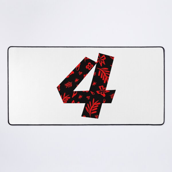 Item preview, Digit 4 (four) with floral pattern designed and sold by ns-dot-design.