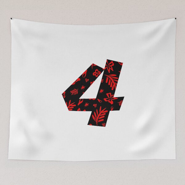 Item preview, Digit 4 (four) with floral pattern designed and sold by ns-dot-design.