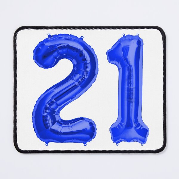 Item preview, Bright Blue 21st Birthday Metallic Helium Balloons Numbers designed and sold by Birthdates.