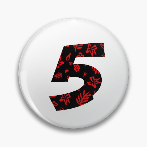 Item preview, Digit 5 (five) with floral pattern designed and sold by ns-dot-design.