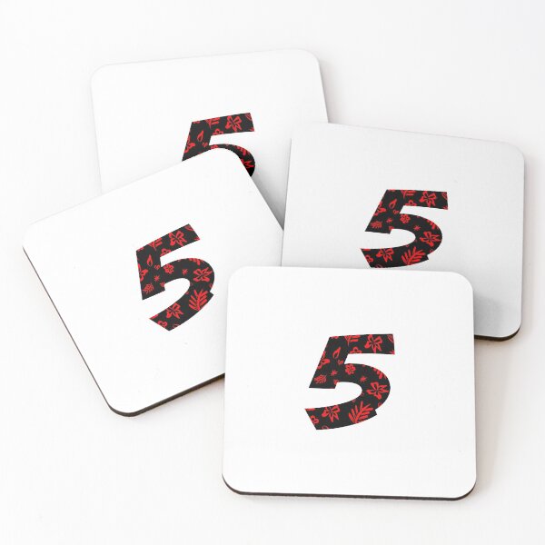 Item preview, Digit 5 (five) with floral pattern designed and sold by ns-dot-design.